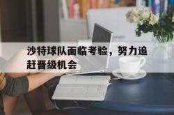 乐动体育-沙特球队面临考验，努力追赶晋级机会